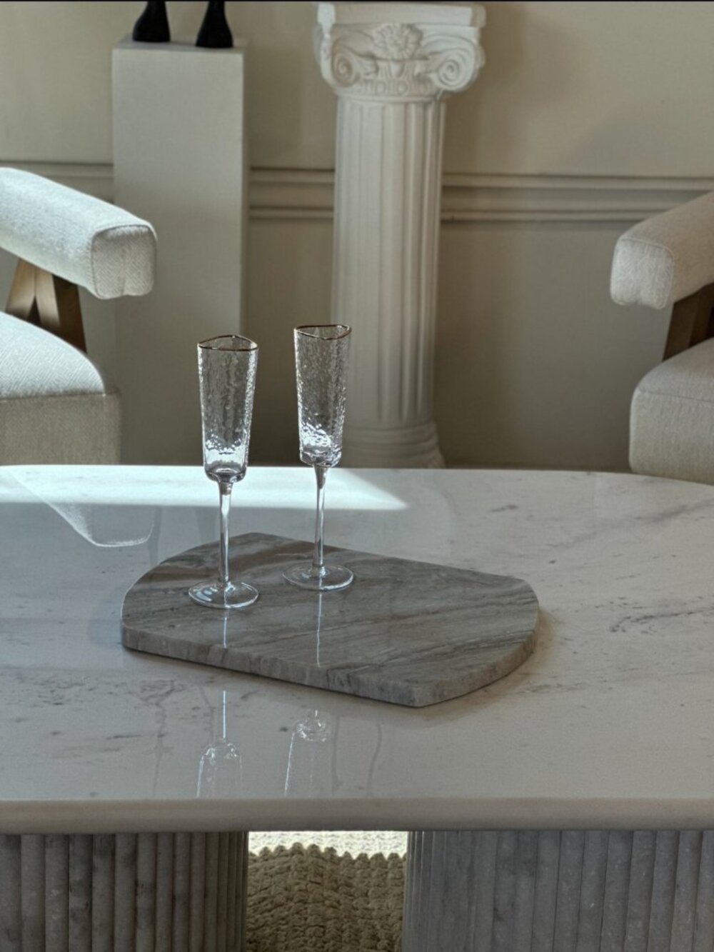 Handcrafted Organic Marble Stone Charcuterie Tray Board 16" x 12" - 4 Left!!